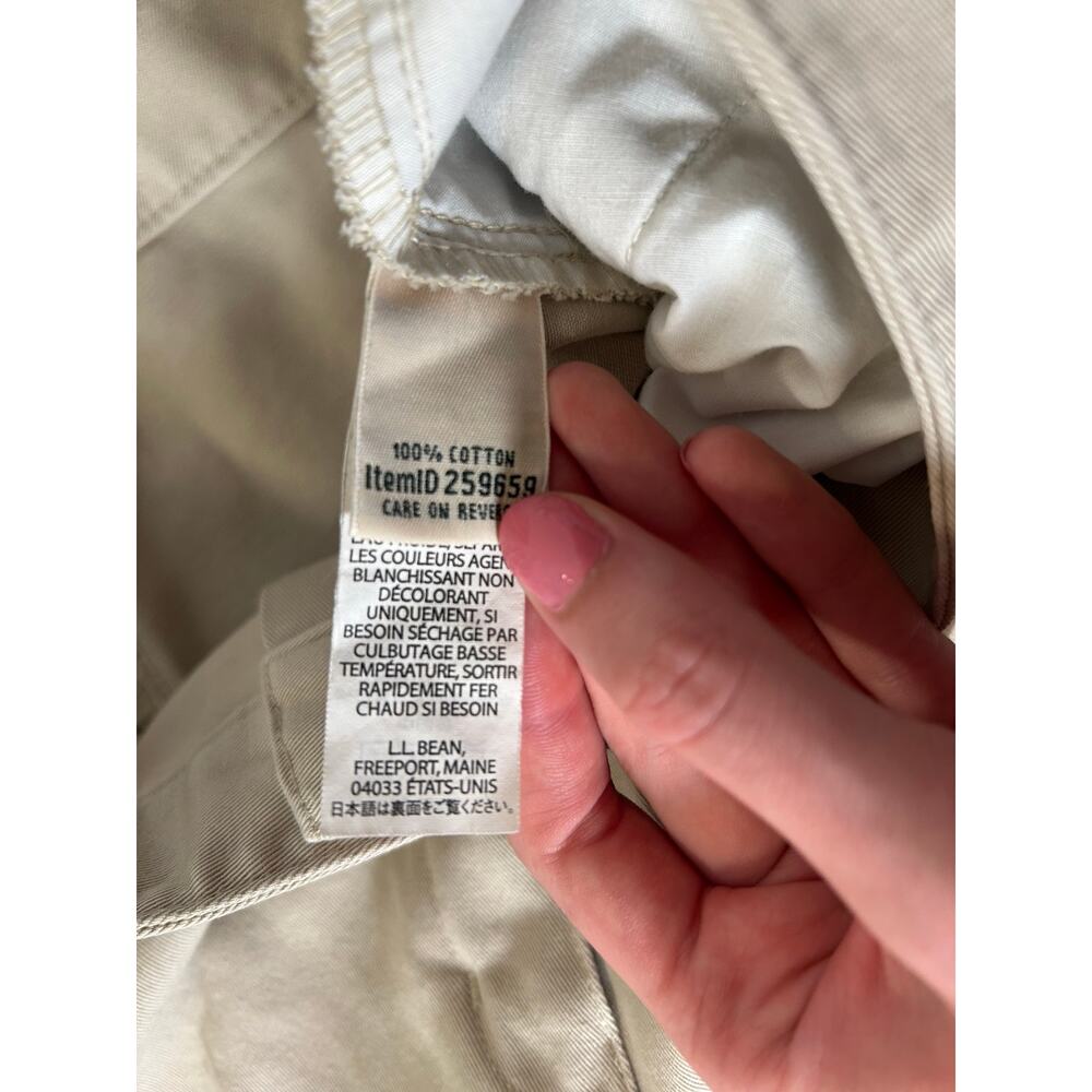 L.L.Bean Women’s Pants Size 12 Khaki Cotton Straight Leg Coastal Grandmother - Picture 3 of 8